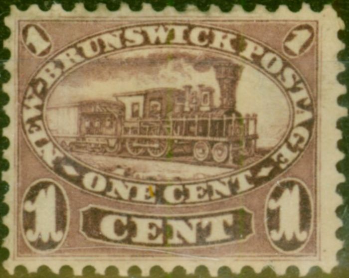 Old Postage Stamp New Brunswick 1860 1c Purple SG8 Fine MM