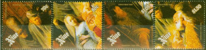 Old Postage Stamp from Niue 1989 Christmas set of 4 SG684-687 V.F MNH