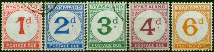 Nyasaland 1950 Postage Due Set of 5 SGD1-D5 V.F.U . King George VI (1936-1952) Used Stamps