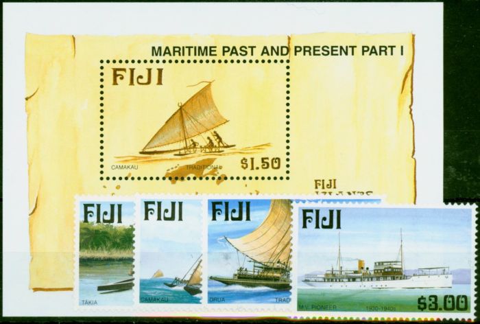 Collectible Postage Stamp Fiji 1998 Maritime Set of 5 SG1031-MS1035 V.F MNH