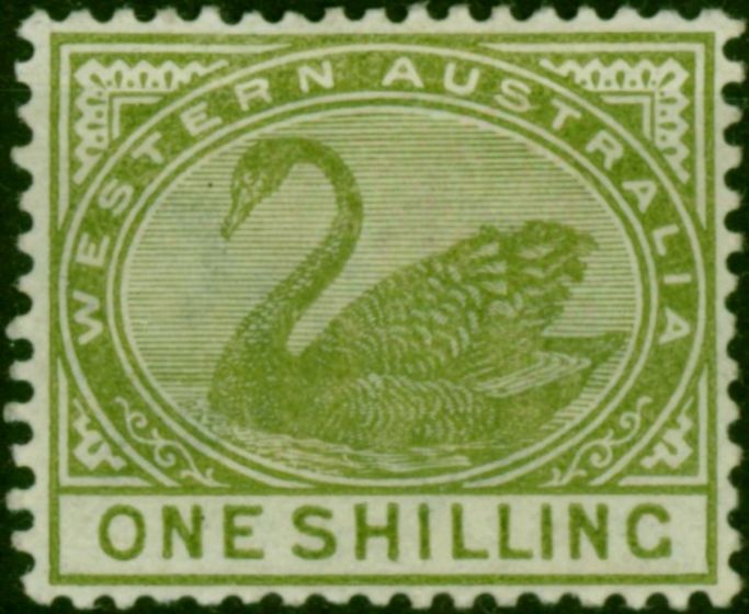 Western Australia 1890 1s Olive-Green SG102 Fine MM . Queen Victoria (1840-1901) Mint Stamps