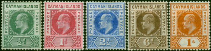 Cayman Islands 1902 Set of 5 SG3-7 Fine MM  King Edward VII (1902-1910) Rare Stamps