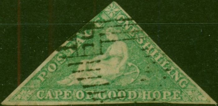 C.O.G.H 1863 1s Bright Emerald Green SG21 Good Used . Queen Victoria (1840-1901) Used Stamps