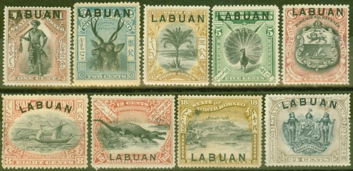 Collectible Postage Stamp from Labuan 1897 set of 9 SG89-97a Good-Fine Mtd Mint