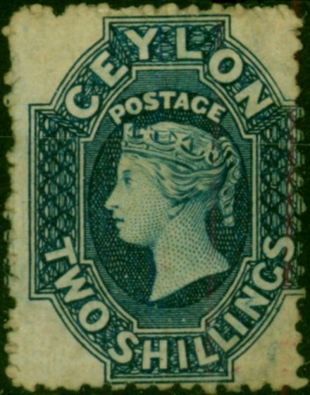 Ceylon 1864 2s Steel Blue SG59 Fine MM  Queen Victoria (1840-1901) Old Stamps