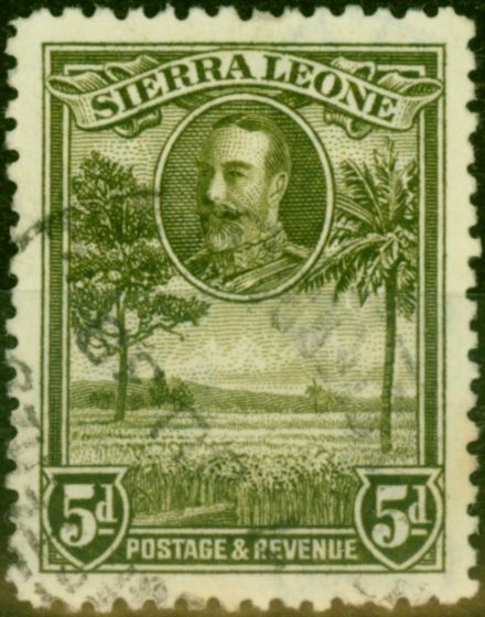 Old Postage Stamp from Sierra Leone 1932 5d Bronze-Green SG161 Fine Used