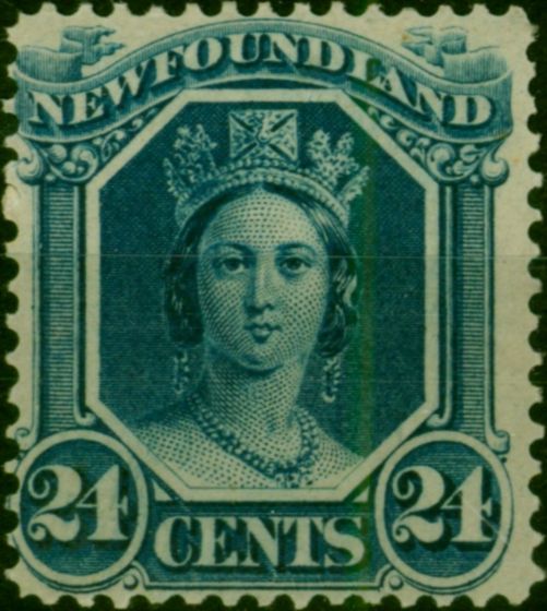 Newfoundland 1865 24c Blue SG30 Good MM. Queen Victoria (1840-1901) Mint Stamps