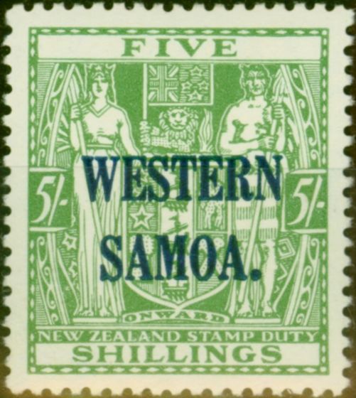 Collectible Postage Stamp Samoa 1935 5s Green SG190 Fine VLMM