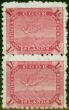 Old Postage Stamp from Cook Islands 1902 1s Carmine SG36 Very Fine MNH Pair