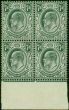 Old Postage Stamp GB 1910 7d Grey-Black SG249 Fine MNH Block of 4