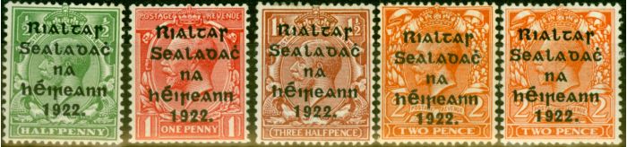 Valuable Postage Stamp from Ireland 1922 Harrison Set of 5 SG26-29a Fine Mtd Mint
