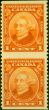 Collectible Postage Stamp from Canada 1927 1c Orange SG266var Imperf Between Vert Pair V.F Very Lightly Mtd Mint