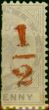 Old Postage Stamp Dominica 1882 1/2 (d) in Red on Half 1d SG11 Ave MM