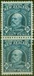 Rare Postage Stamp from New Zealand 1909 8d Indigo-Blue SG404a Vert Pair Fine Very Lightly Mtd Mint