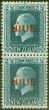 Valuable Postage Stamp from Niue 1920 2 1/2d Blue SG28b Vertical Pair SG28-28a Fine Mtd Mint