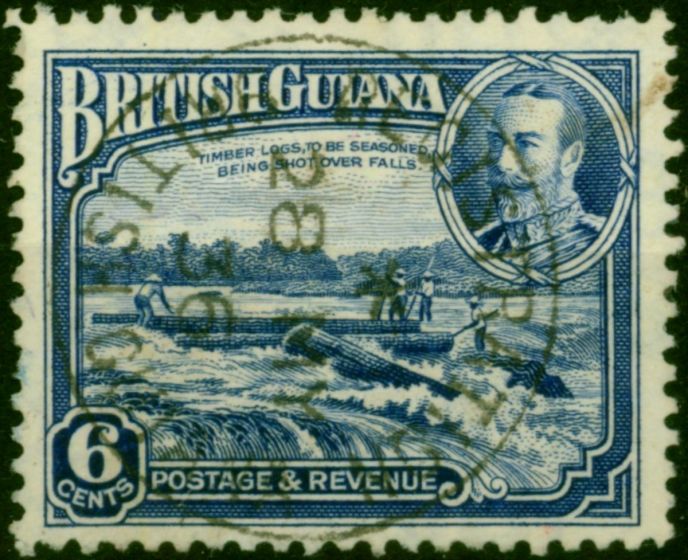 British Guiana 1934 6c Deep Ultramarine SG292 V.F.U  King George V (1910-1936) Valuable Stamps