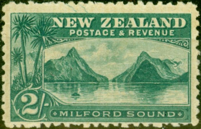 Collectible Postage Stamp from New Zealand 1903 2s Blue-Green SG269a Laid Paper Fine Lightly Mtd Mint