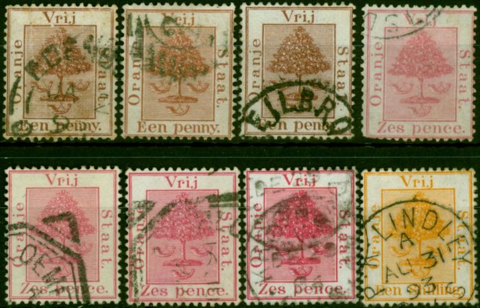 Valuable Postage Stamp O.F.S 1868-94 Extended Set of 8 SG1-9 Good Used