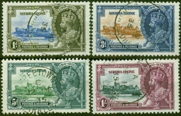 Sierra Leone 1935 Jubilee Set of 4 SG181-184 V.F.U  King George V (1910-1936) Valuable Stamps