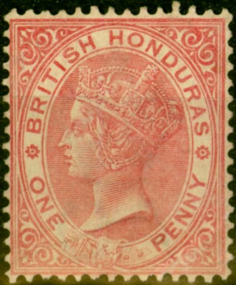 Old Postage Stamp from British Honduras 1884 1d Rose SG18 Fine Mtd Mint
