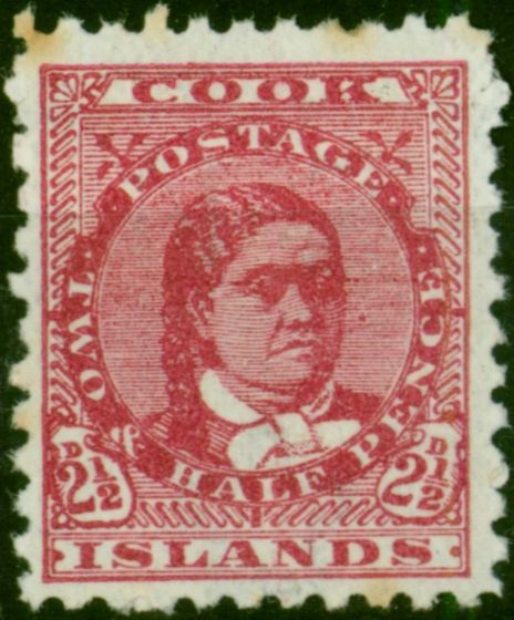 Cook Islands 1900 2 1/2d Deep Rose SG16a Good MM  Queen Victoria (1840-1901) Old Stamps
