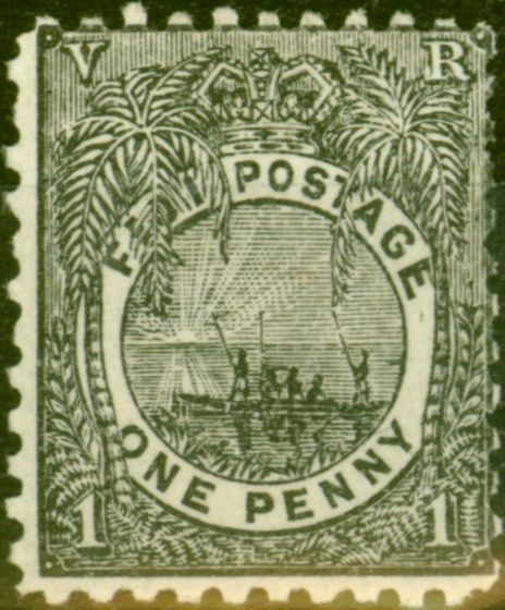Valuable Postage Stamp from Fiji 1895 1d Black SG87 Fine Mtd Mint