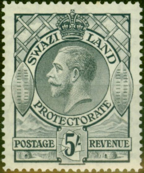 Old Postage Stamp Swaziland 1933 5s Grey SG19 Fine MM
