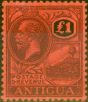 Valuable Postage Stamp from Antigua 1922 £1 Purple & Black-Red SG61 Very Fine & Fresh Lightly Mtd Mint