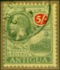Valuable Postage Stamp Antigua 1922 5s Green & Red-Pale Yellow SG60 V.F.U on Piece