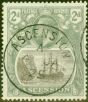 Rare Postage Stamp from Ascension 1924 2d Grey-Black & Grey SG13 Superb Used