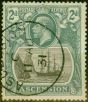 Rare Postage Stamp Ascension 1924 2d Grey-Black & Grey SG13 V.F.U