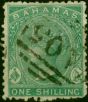 Bahamas 1865 1s Blue-Green SG38 Fine Used . Queen Victoria (1840-1901) Used Stamps