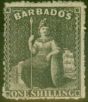 Valuable Postage Stamp from Barbados 1866 1s Black SG35 Fine Mtd Mint