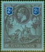 Rare Postage Stamp from Barbados 1912 2s Purple & Blue-Blue SG179 Very Fine Used