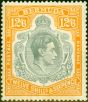 Old Postage Stamp from Bermuda 1940 12s6d Grey & Pale Orange SG120B Fine Lightly Mtd Mint