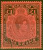 Old Postage Stamp from Bermuda 1943 £1 Pale Purple & Black-Pale Red SG121b V.F.U