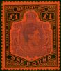 Bermuda 1952 £1 Bright Violet & Black Scarlet SG121e V.F MNH (2). King George VI (1936-1952) Mint Stamps