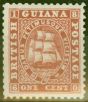 Collectible Postage Stamp from British Guiana 1861 1c Reddish Brown SG40 Very Fine & Very Fresh Mtd Mint Ex-Sir Ron Brierley