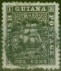 Valuable Postage Stamp from British Guiana 1863 1c Black SG51 Fine Used
