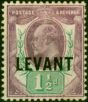 British Levant 1905 1 1/2d Pale Dull Purple & Green SGL4a Chalk Good MM  King Edward VII (1902-1910) Old Stamps