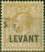 Valuable Postage Stamp from British Levant 1921 5d Yellow-Brown SGL21 Good Used