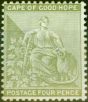 Old Postage Stamp from Cape of Good Hope 1897 4d Sage-Green SG65 Fine Mtd Mint