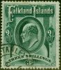 Valuable Postage Stamp from Falkland Islands 1907 3s Deep Green SG49b Very Fine Used