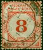 Fed of Malay States 1924 8c Red SGD4 Fine Used . King George V (1910-1936) Used Stamps