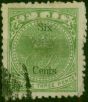 Fiji 1872 6c on 3d Yellow-Green SG14 Good Used (2). Queen Victoria (1840-1901) Used Stamps
