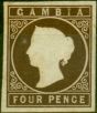 Old Postage Stamp from Gambia 1869 4d Brown SG1 Ave Mtd Mint