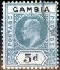 Old Postage Stamp from Gambia 1905 5d Grey & Black SG63 V.F.U