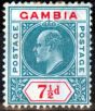 Valuable Postage Stamp from Gambia 1905 7 1/2d Green & Carmine SG65 Fine Lightly Used