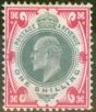 Valuable Postage Stamp from GB 1902 1s Dull Green & Carmine SG257 Fine Mint Hinged