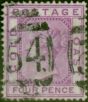 Old Postage Stamp Gold Coast 1876 4d Magenta SG7 Good Used